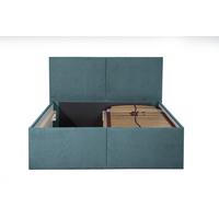 POLSTERBETT Milano Blau 100 x 200 x 32 cm Bettkasten Mit hochwertiger Matratze H2 (bis 100 kg) und Lattenrost - Blau, Holz (100/200cm) - Halmon Schlafkomfort Betten 