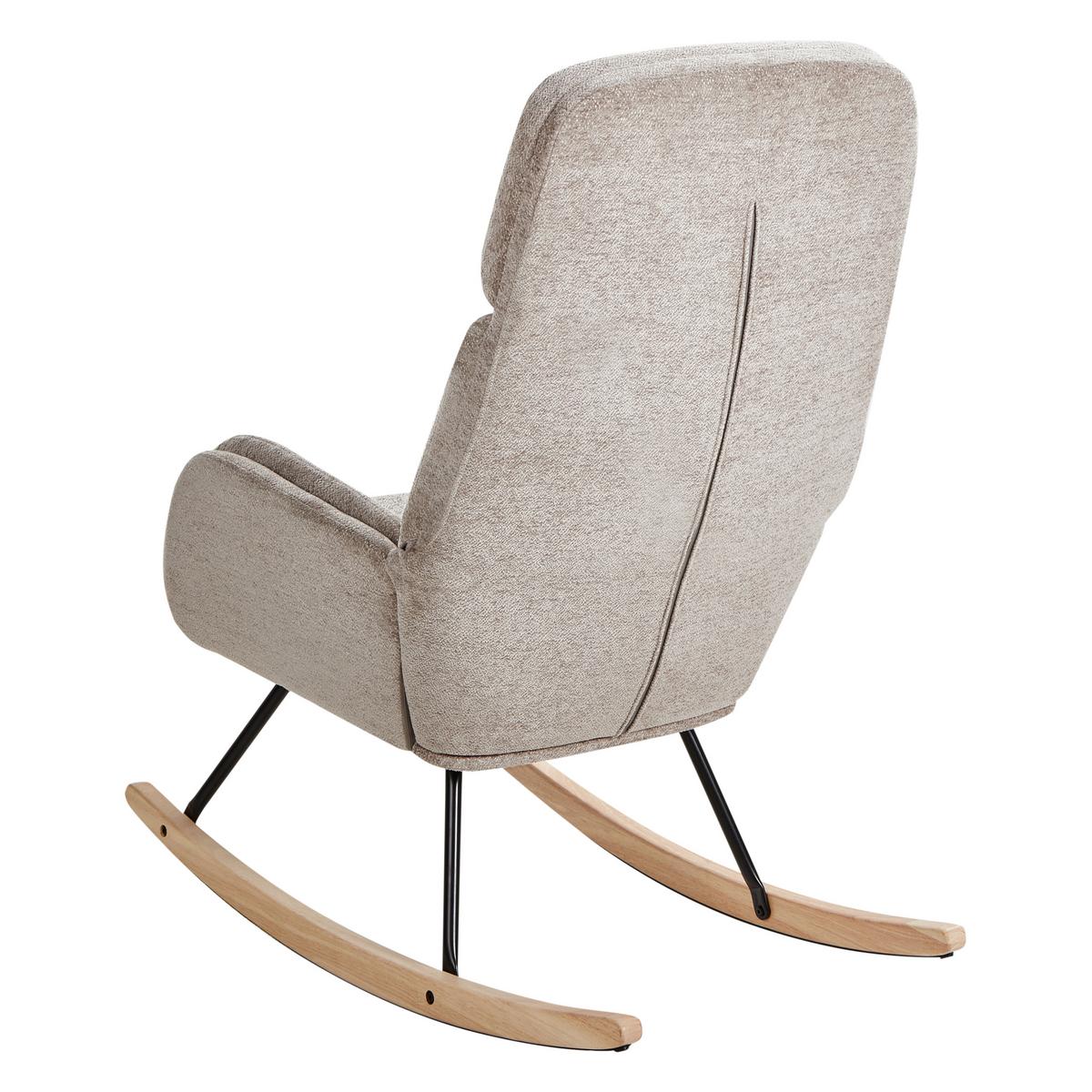 SCHAUKELSTUHL Taupe Kvelia - Taupe/Schwarz, Textil (67/106/92cm) - Beliani