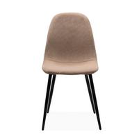 ESSZIMMERSTÜHLE KORD SAMT METALLRAHMEN SCHWARZ 4er set 50/83/50 cm - Beige, Metall (50/83/45cm) - Calicosy