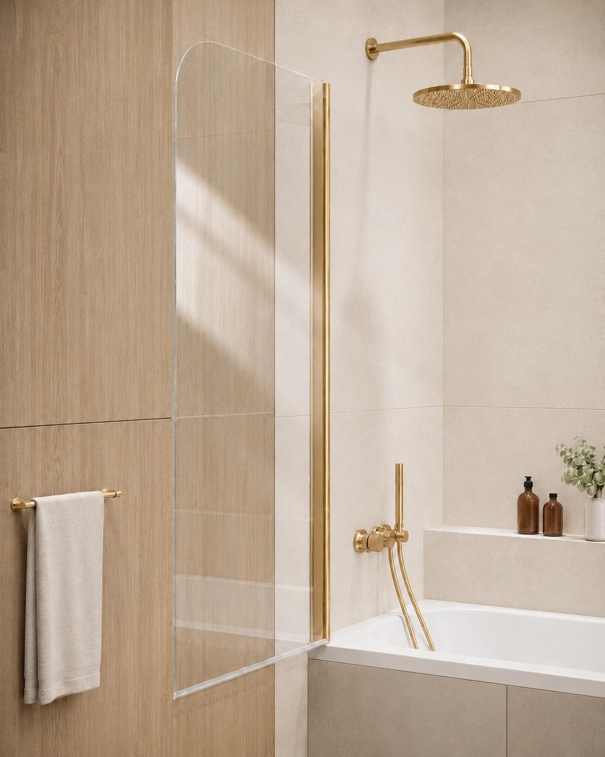 BADEWANNE Torino 1 Teil cm Gold - 60 x 140 cm - Goldfarben, Glas (60/140cm) - Badplaats