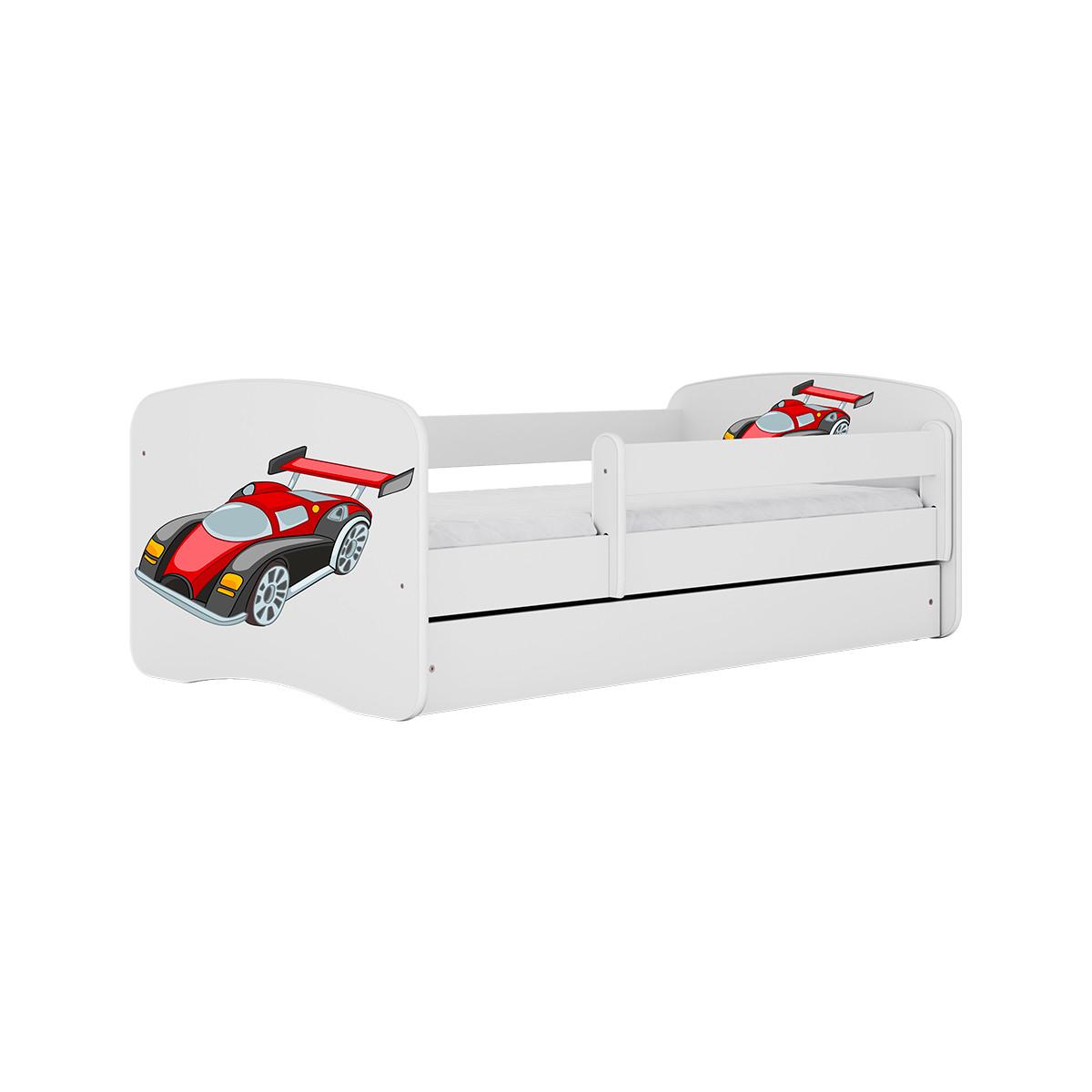 BETT Weiß - Rot/Schwarz, Holzwerkstoff (80/160cm) - Petits-meubles