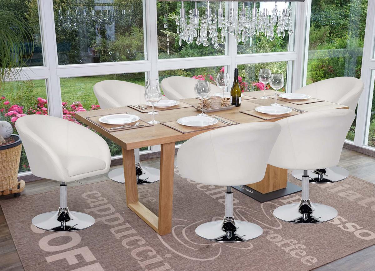 ESSZIMMERSTUHL Weiß 6er-Set - Weiß, Textil (59/90/60cm) - MCW