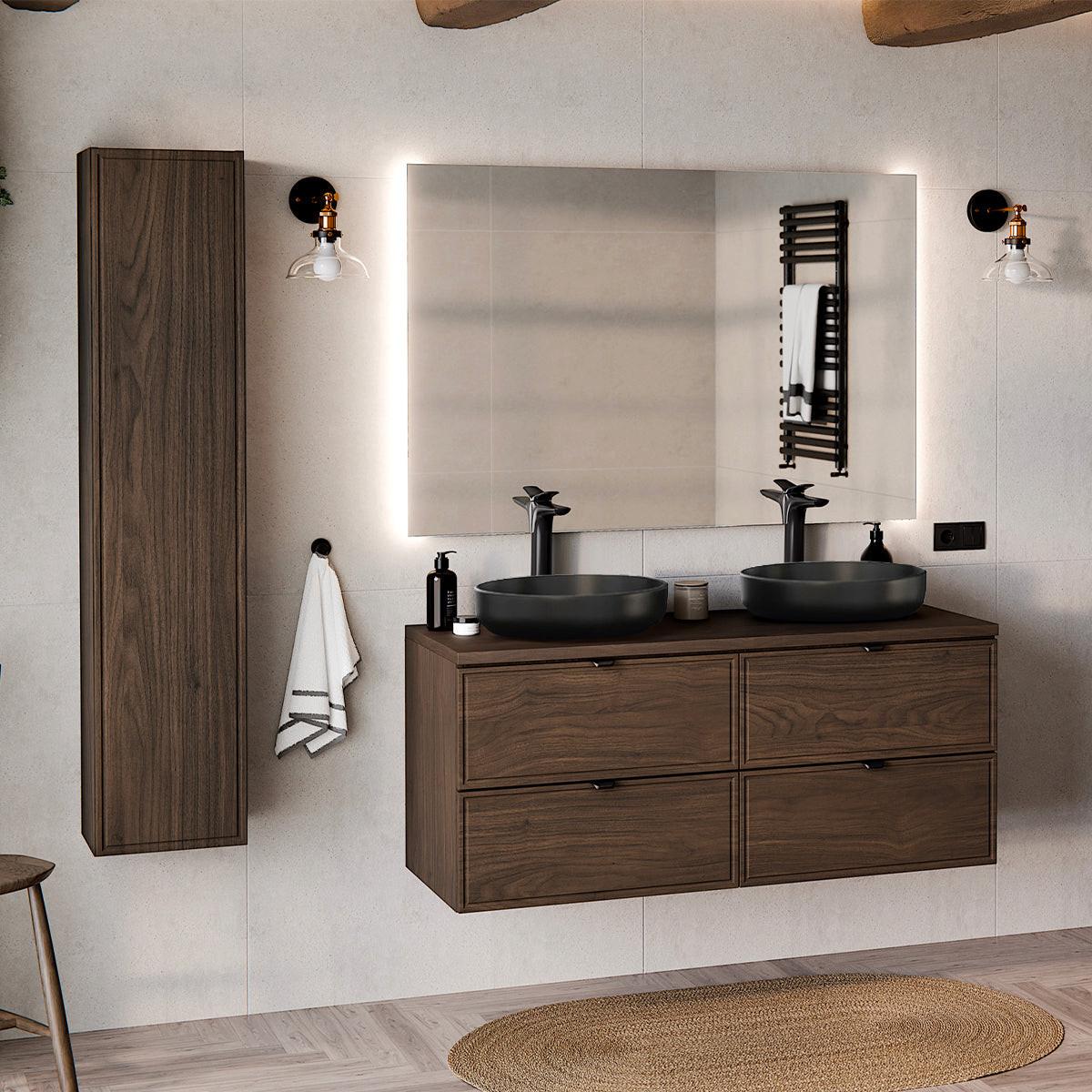 WASCHTISCHUNTERSCHRANK 120cm Elias Dunkles Holz - Braun, Holzwerkstoff (120/50/46cm) - Petits-meubles