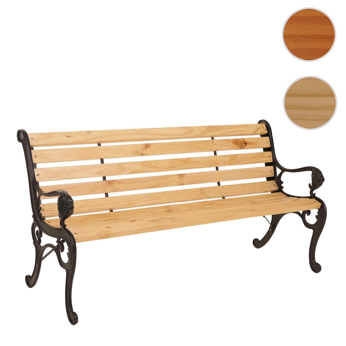 GARTENBANK Schwarz, Beige - Beige/Schwarz, Holz (164/78/35cm) - MCW