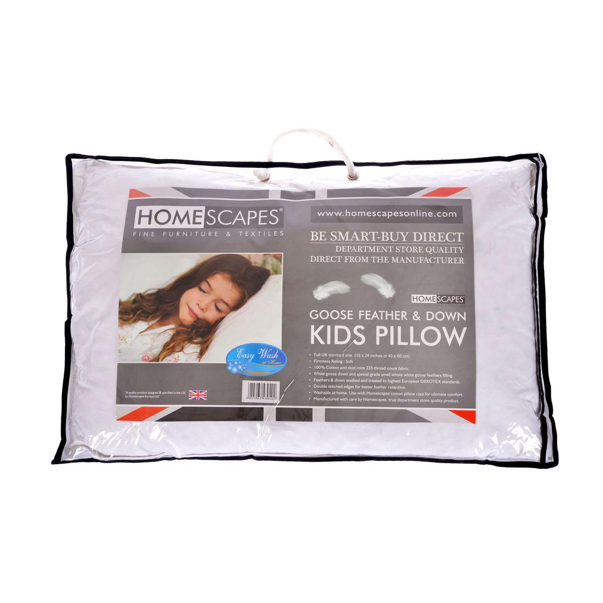 KINDERKISSEN Kopfkissen Federn & Daunen 40/60 cm - Weiß, Textil (40/60cm) - Homescapes