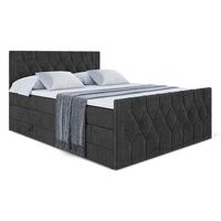 BOXSPRINGBETT VELANTO-Z KING - 140 x 200 - H3/H4 - Schwarz - Schwarz, Holzwerkstoff (140/200cm) - ALTDECOR