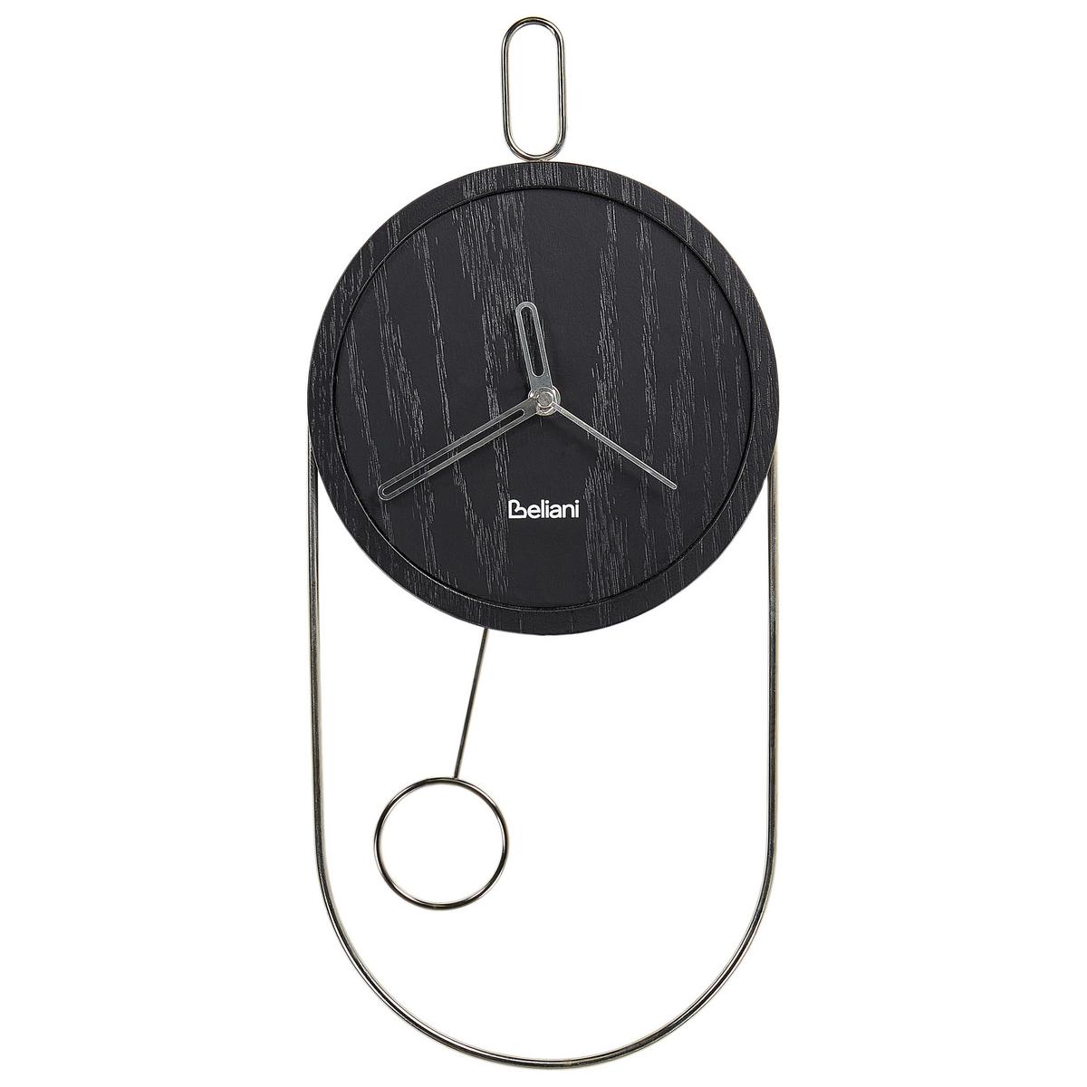 WANDUHR Schwarz/Silber Sierre - Silberfarben/Schwarz, Holzwerkstoff (20/45/3cm) - Beliani