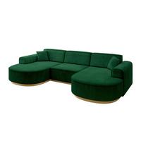 WOHNLANDSCHAFT MARI-U1-v2 - 303x171x83 cm Dunkelgrün Velours - Dunkelgrün, Holzwerkstoff/Textil (303/83/171cm) - ALTDECOR