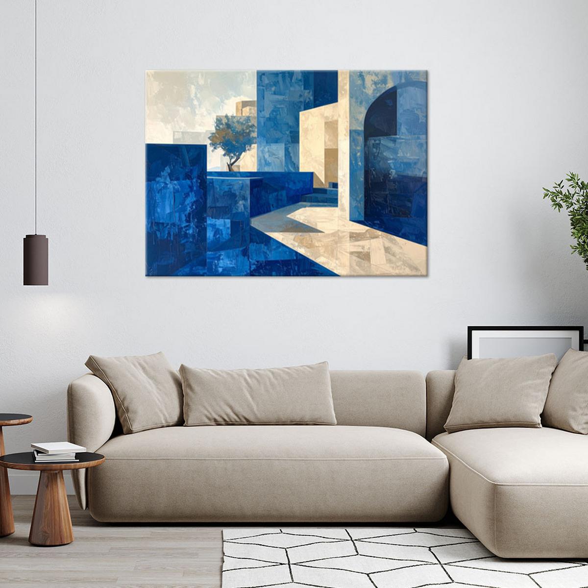 LEINWANDBILD Landschaften 90x60cm - Blau, Textil (90/60cm) - Feeby