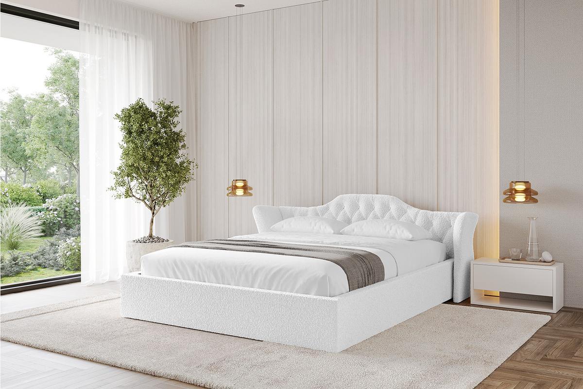 POLSTERBETT mit Bettkasten und Lattenrost, Boxbett ohne Matratze - ZORAN-V1 120x200 Weiß - Weiß, Holzwerkstoff/Textil (120/200cm) - ALTDECOR