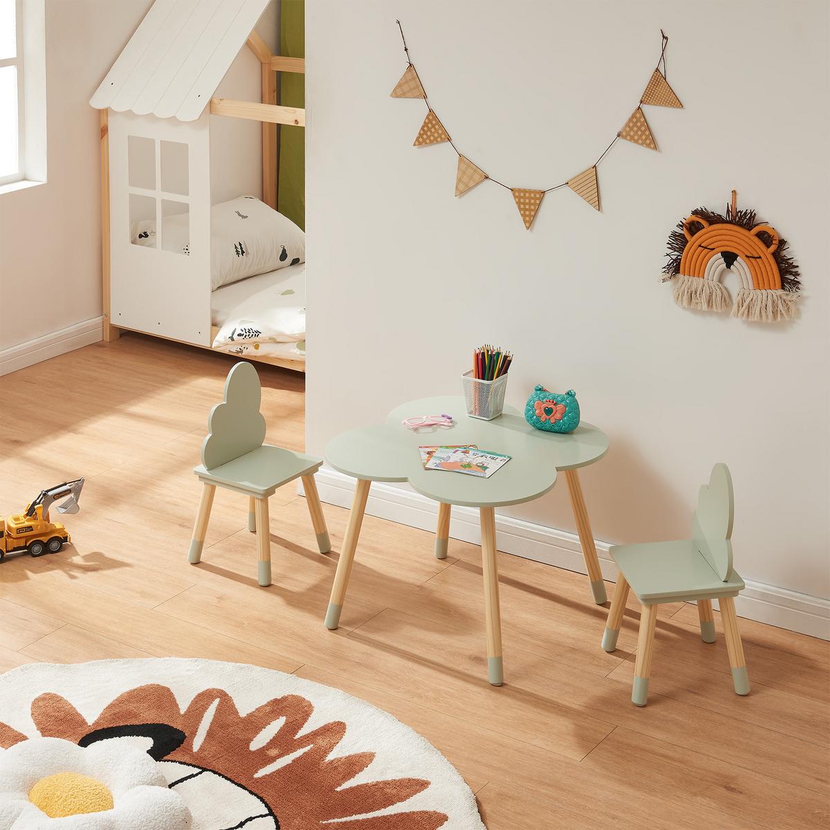 KINDERSITZGRUPPE Epim - Mintgrün, Holz/Holzwerkstoff (60/44/60cm) - [en.casa]