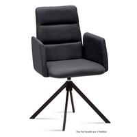 ARMLEHNSTUHL drehbar (4er-Set) Deidre 52x92x60 Schwarz/Anthrazit - Anthrazit/Schwarz, Kunststoff (60/92/52cm) - 58aufmkessel
