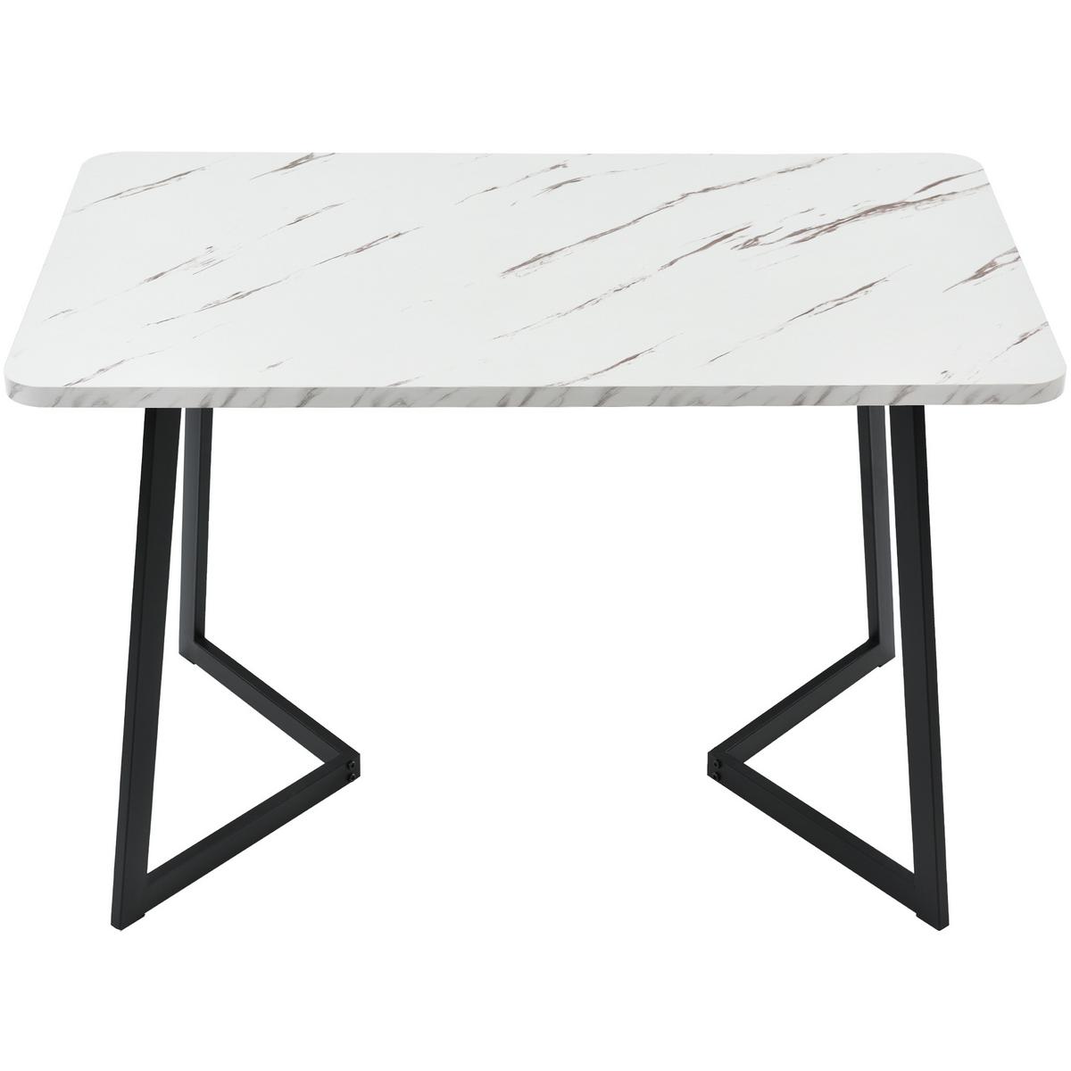 ESSTISCH Weiß 117/68/75CM - Weiß, Holzwerkstoff/Metall (117/68/75cm) - Urban Meuble