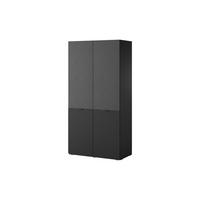 DREHTÜRENSCHRANK ATELIO 101/200/51 cm Modern Kleiderschrank 2-türig Schwarz - Schwarz, Holzwerkstoff (101/200/51cm) - MASSENO