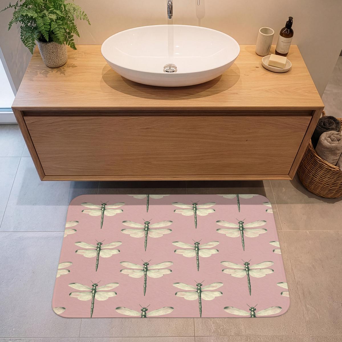 BADEMATTE Lillibells - Muster - Rosa 90x60 cm - Rosa, Textil (90/60cm) - OnlyWow