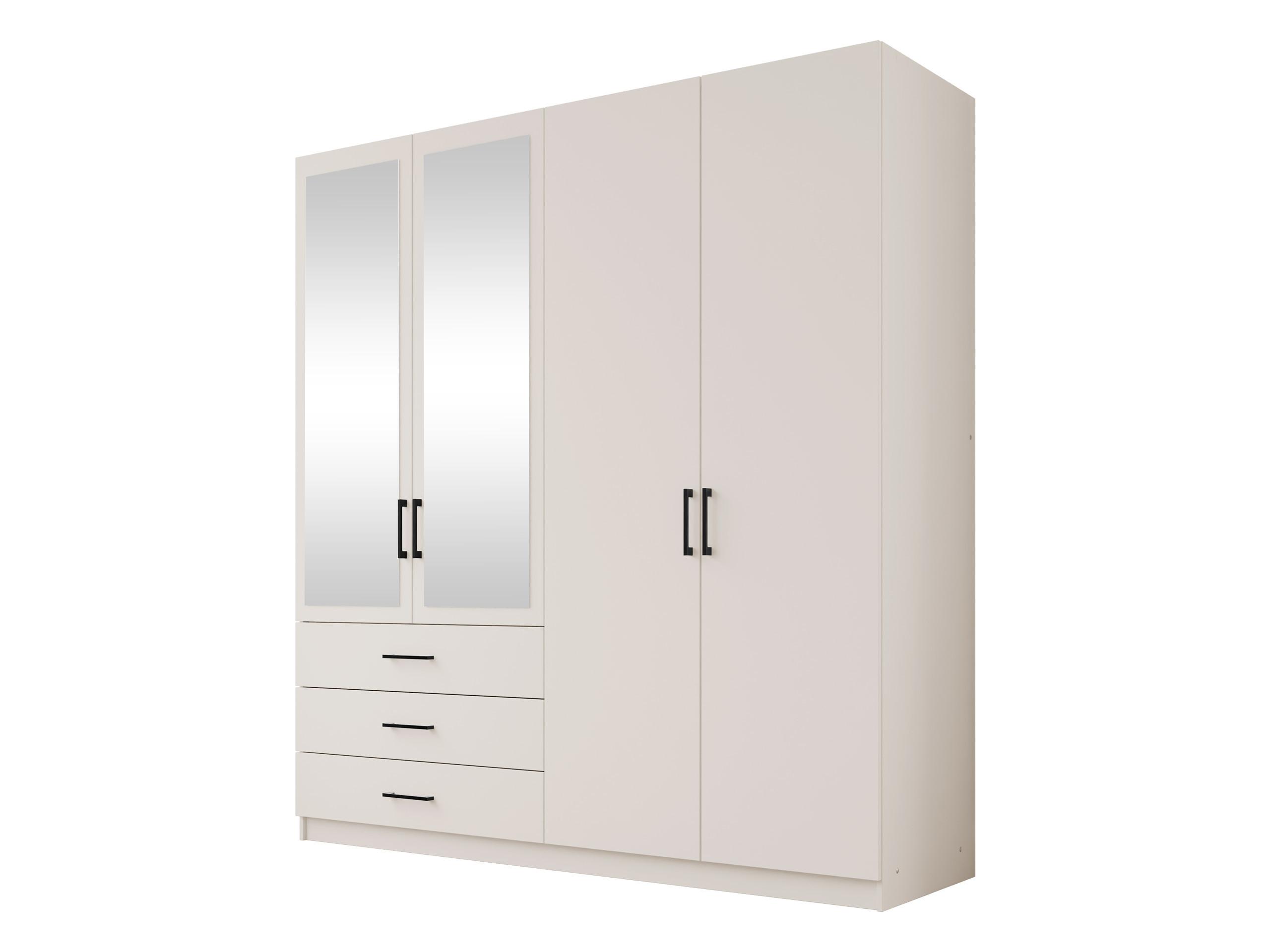 DREHTÜRENSCHRANK Pekin 4D - Kaschmir/Schwarz, Holzwerkstoff/Kunststoff (196/215/60cm) - MIRJAN24