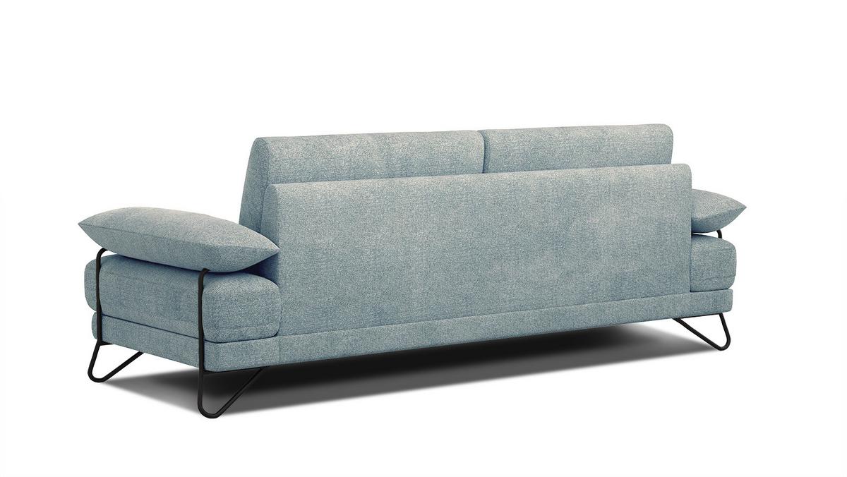 SOFA LORI 3-Sitzer, mintgrün - Schwarz/Mintgrün, Holzwerkstoff/Textil (245/87/96cm) - Wozimo