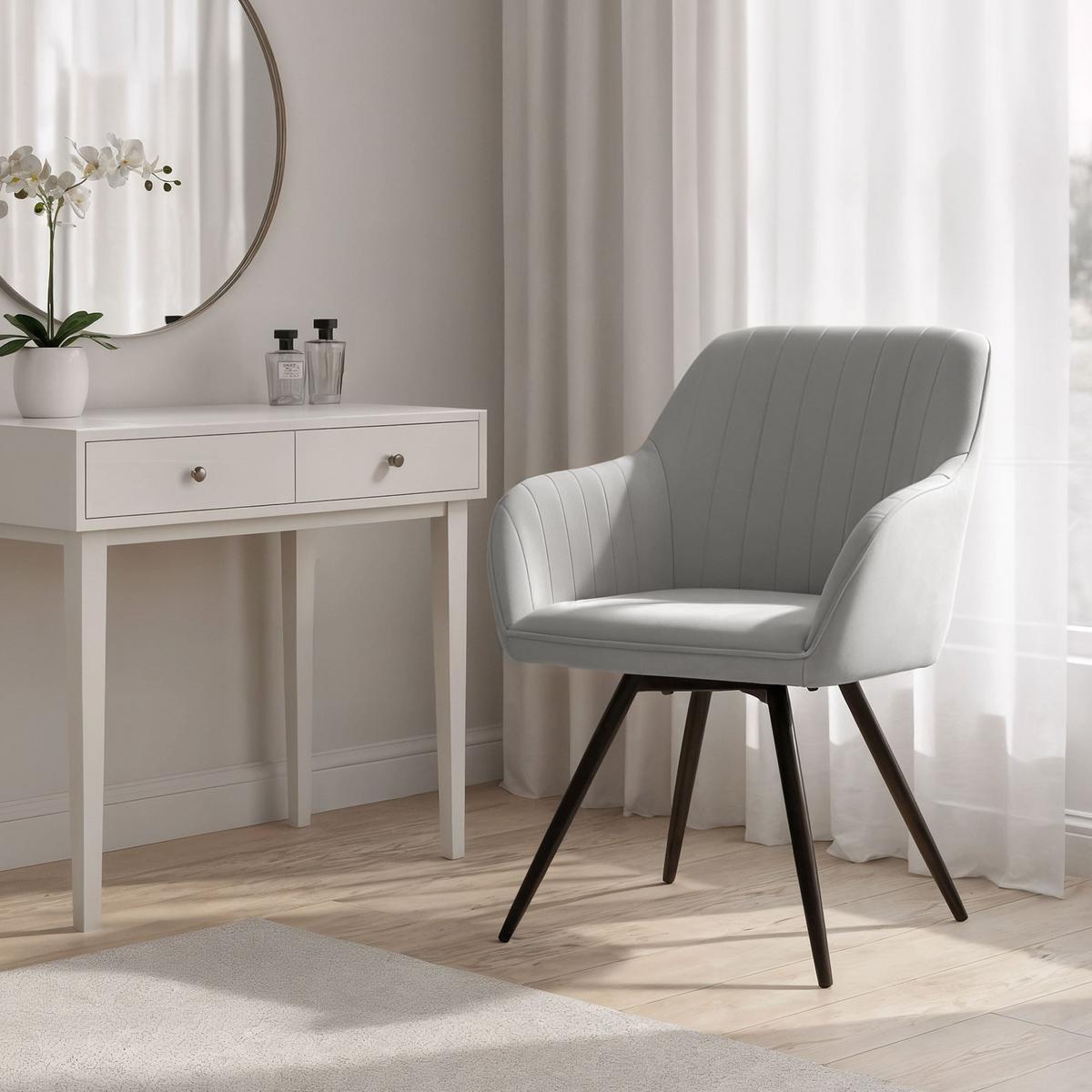 DREHSTUHL 4er-SET Grau, Schwarz 55/83/58 - Schwarz/Grau, Textil (55/83/58cm) - RAUMHIRSCH FURNITURE