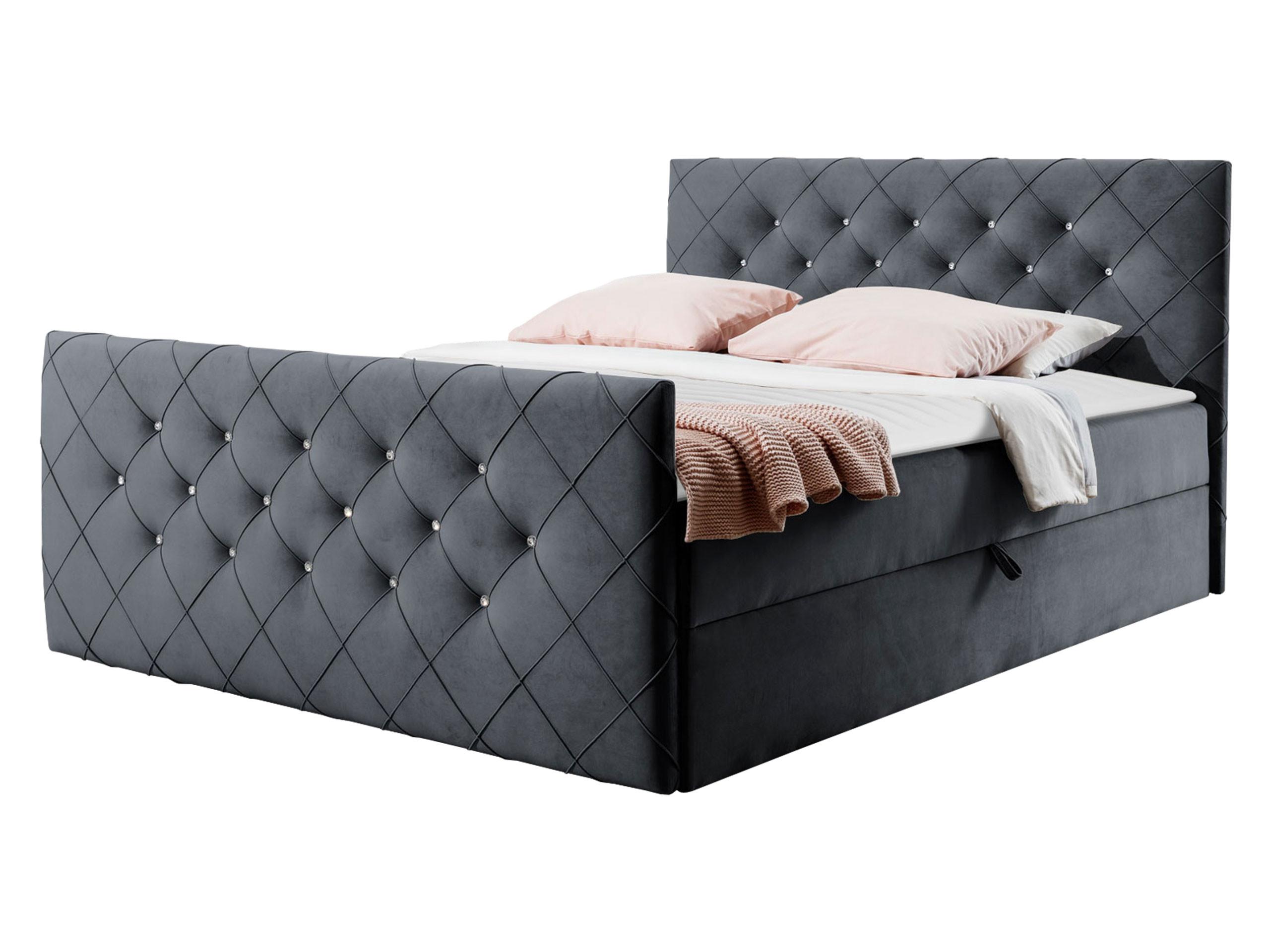 BOXBETT Malaga - H3 - Dunkelgrau, Holz (160/200cm) - MIRJAN24