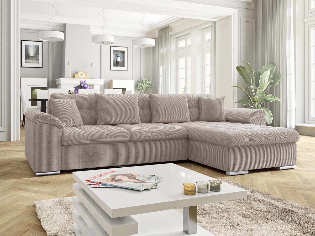 ECKSOFA Diana Cord, Seite: Rechts - Sahara, Holz/Textil (280/160cm) - MIRJAN24