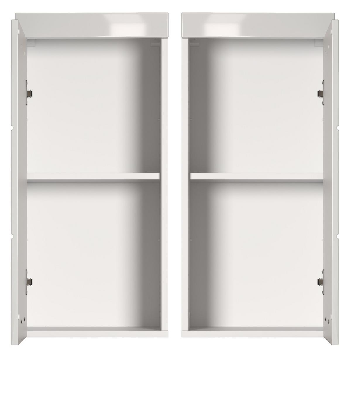 HÄNGESCHRANK weiß Hochglanz 37 x 77 cm, Badschrank hängend - Weiß, Holzwerkstoff/Kunststoff (37/77/23cm) - Top.Furn