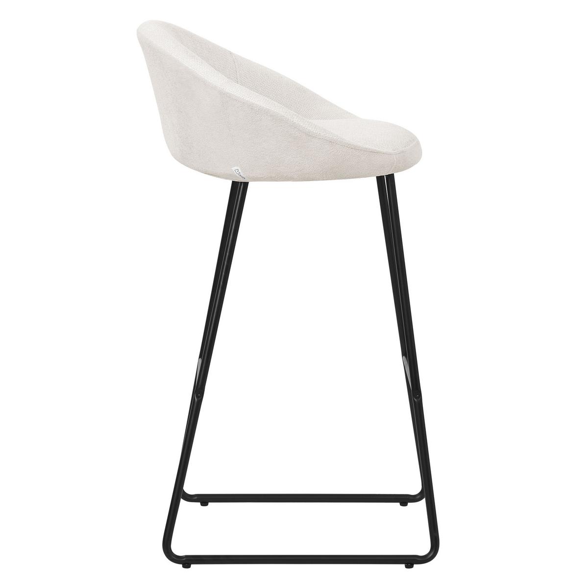 BARHOCKER 4er Set Beige mit Stoffbezug - Beige/Schwarz, Metall (56/94/50cm) - ML-DESIGN