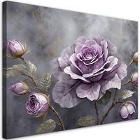 WANDBILD rose blume natur botanik - Lila, Textil (60/40cm) - Feeby