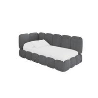 EINZELLBETT Jugendbett mit Bettkasten, Rechts - AVRY 100x200 Dunkelgrau - Schieferfarben/Dunkelgrau, Holzwerkstoff/Textil (100/200cm) - ALTDECOR