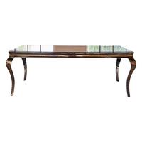 ESSTISCH AMARA Schwarz Glas - Silberfarben/Schwarz, Glas/Metall (100/200/75cm) - KAWOLA