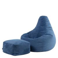SITZSACK Dalton mit Hocker - Blau, Textil (82/76/82cm) - icon