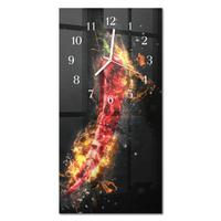WANDUHR aus Glas 30x60 cm - Scharfe Paprika - Multicolor, Glas (30/60/0.4cm) - TULUP
