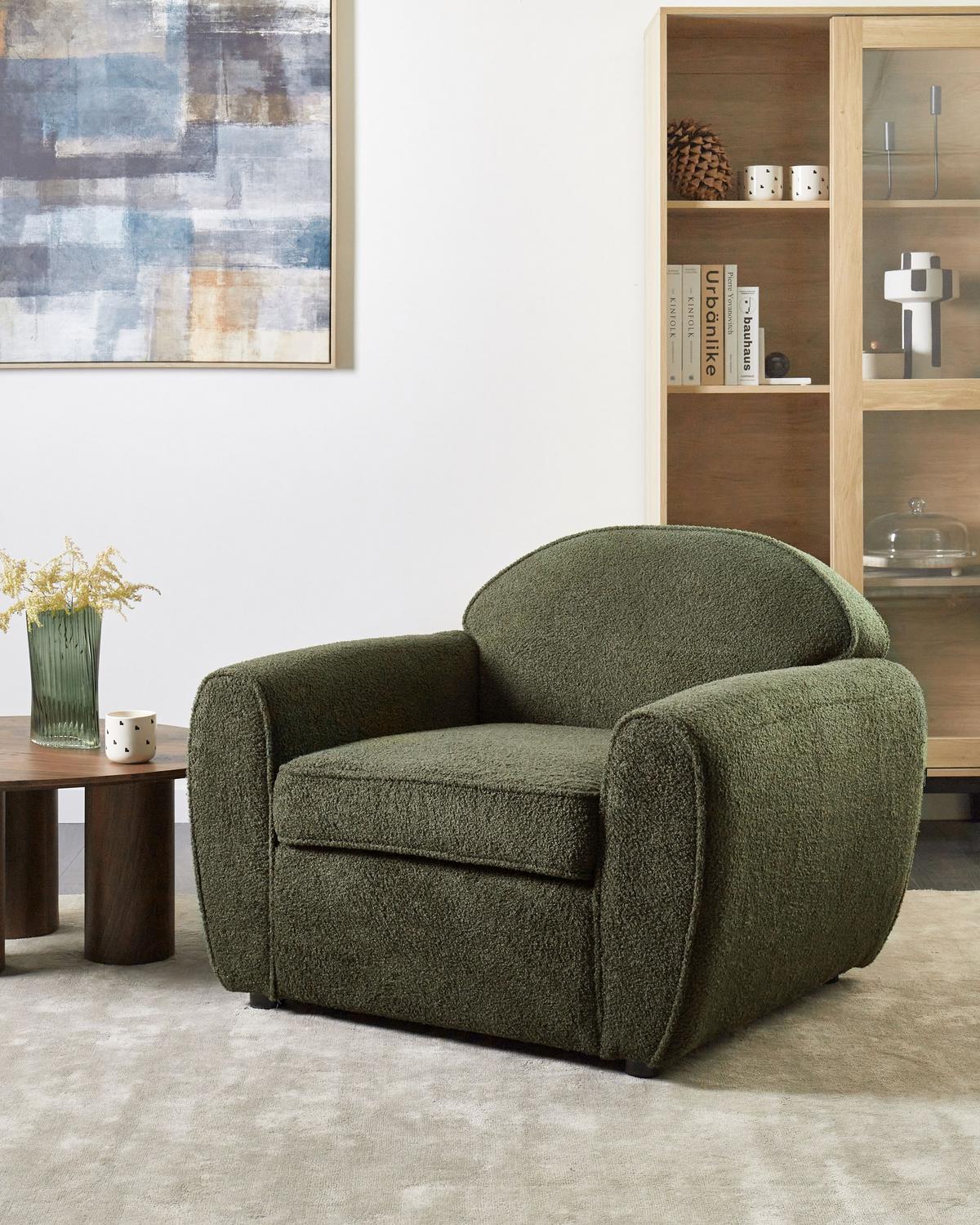 SESSEL Dunkelgrün Ellede - Dunkelgrün, Textil (93/73/90cm) - Beliani