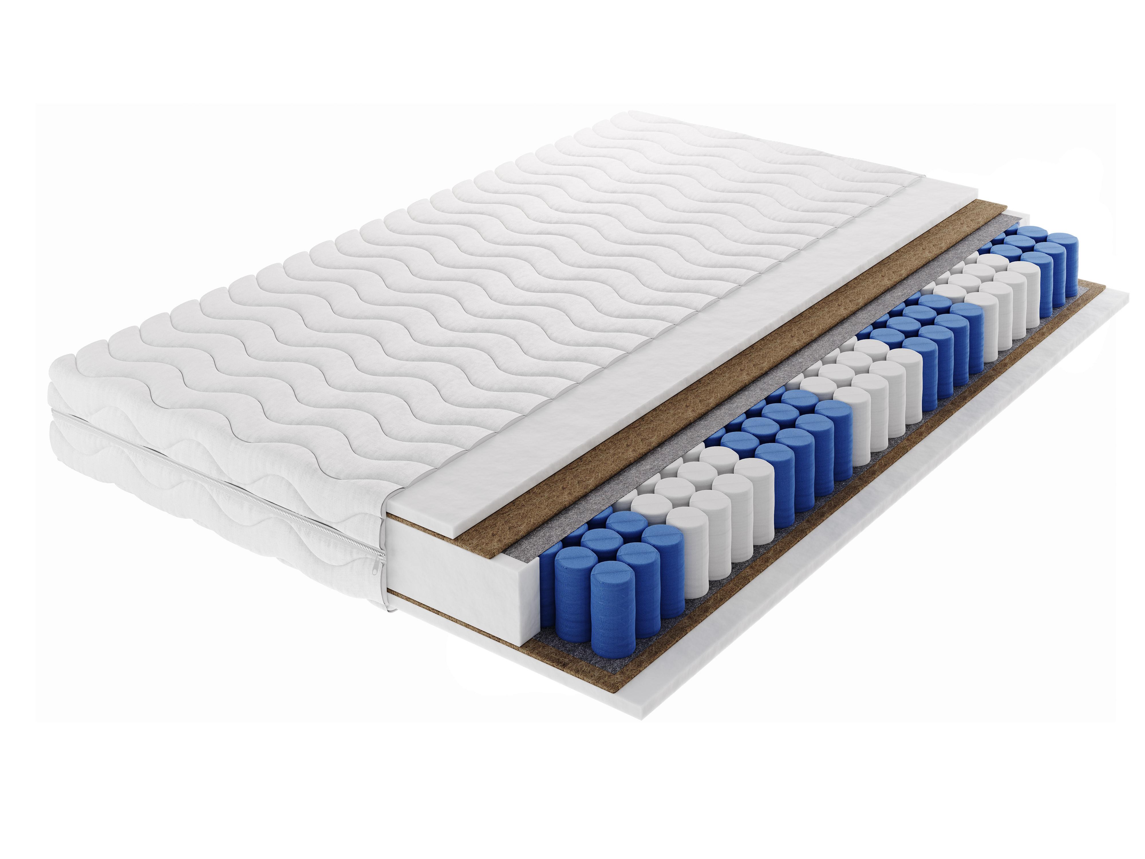TASCHENFEDERKERNMATRATZE DROVEN 160x200, H4, Höhe ca.: 20 cm - Weiß, Textil (160/200cm) - MASSENO