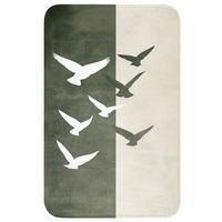 WC-VORLEGER Japandi - Vogel - Grün WC Teppich 50x80 cm - Olivgrün, Textil (50/1cm) - OnlyWow