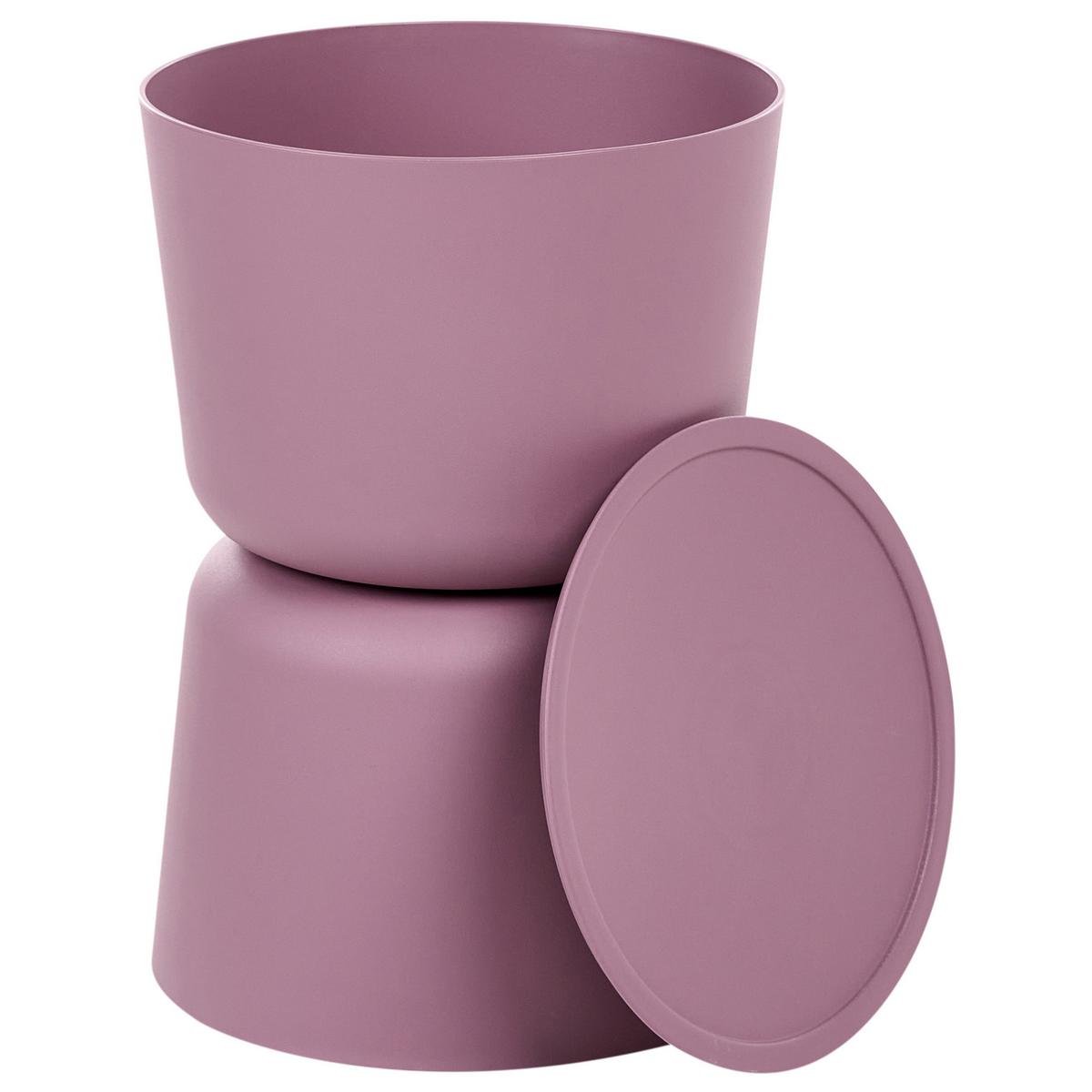 BEISTELLTISCH 2er-Set mit Stauraum 32/40 cm Purpur Grün - Lila, Kunststoff (32/32/46cm) - Beliani
