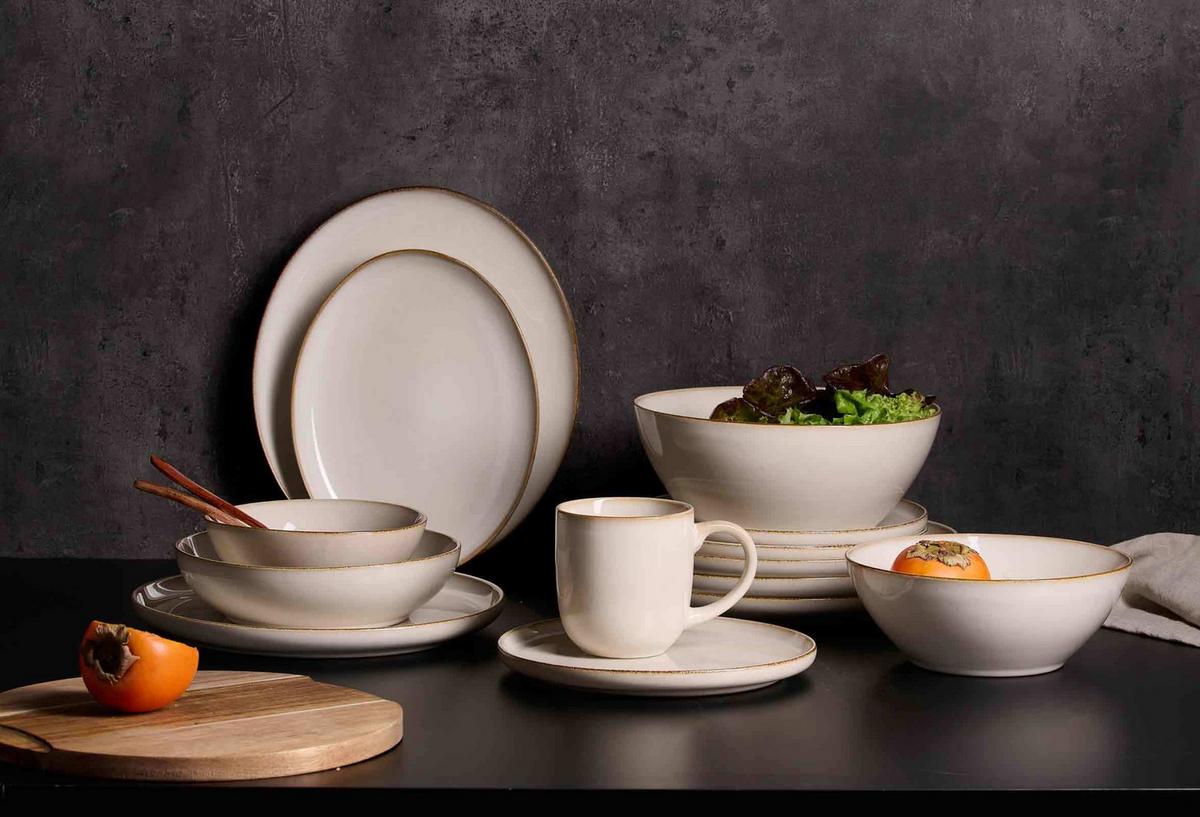 TELLER-SET Olivia beige 18-tlg. - Beige, Keramik (29/40/39cm) - Ritzenhoff Breker