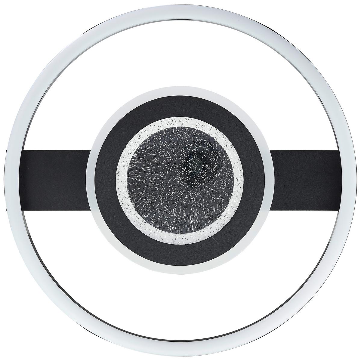 LED DECKENLEUCHTE Queens Schwarz 37/37/5 cm - Schwarz, Metall (37/37/5cm) - Brilliant