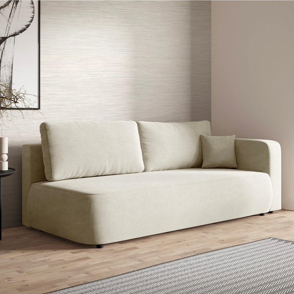SOFA Antonio 3 Sitzplätze Gebrochenes Weiß - Weiß, Holz (228/82/106cm) - Petits-meubles