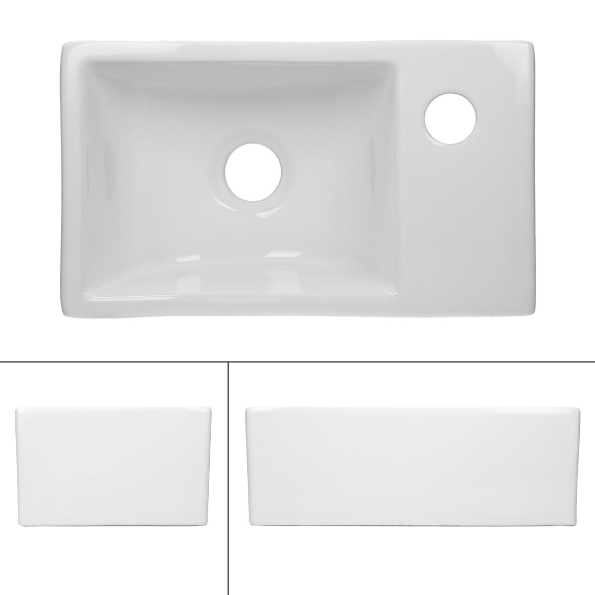 WASCHBECKEN - Weiß, Keramik (20.5/12.5/35cm) - LuxeBath