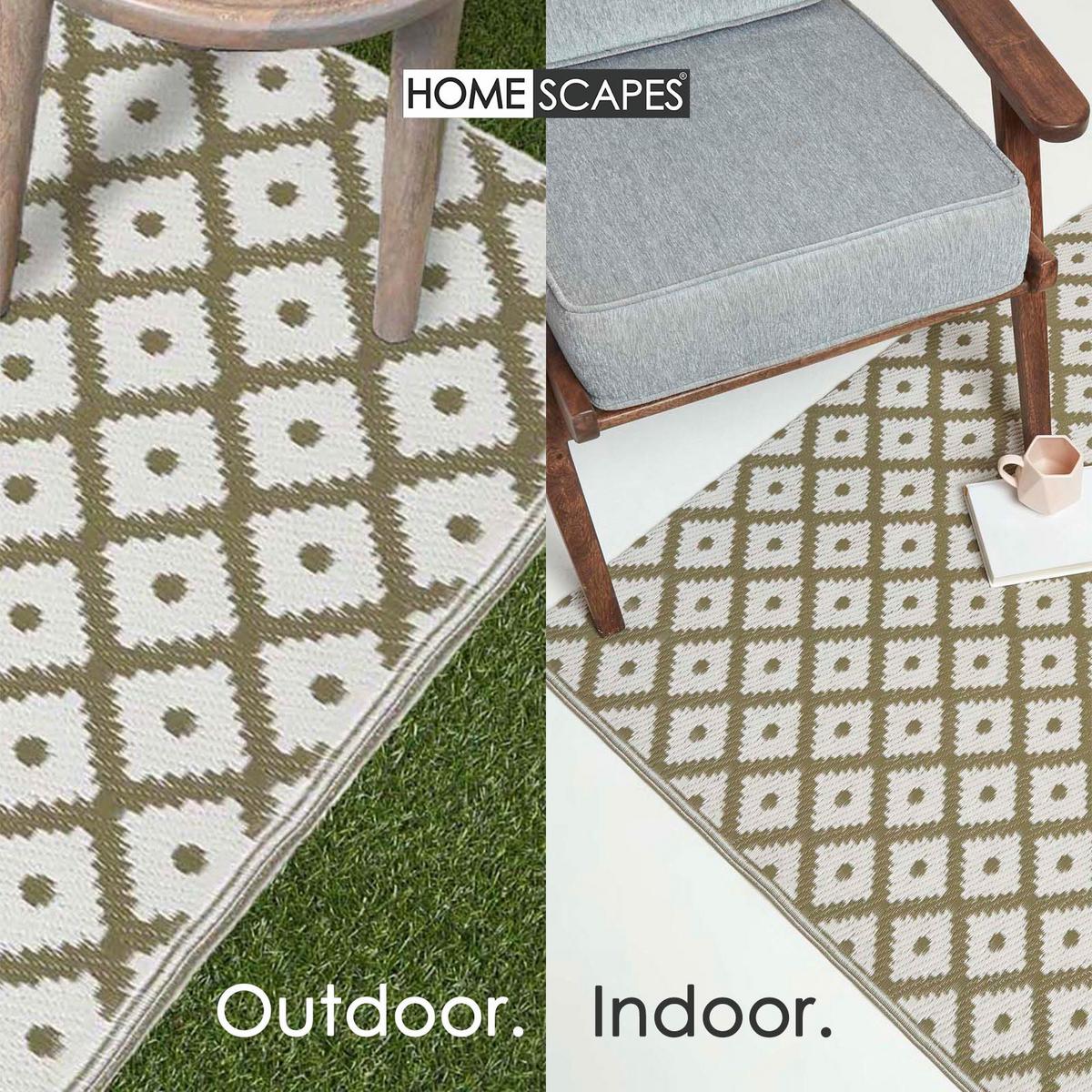 OUTDOORTEPPICH May, geometrisch gemustert 180/270 cm - Olivgrün, Kunststoff (180/270cm) - Homescapes