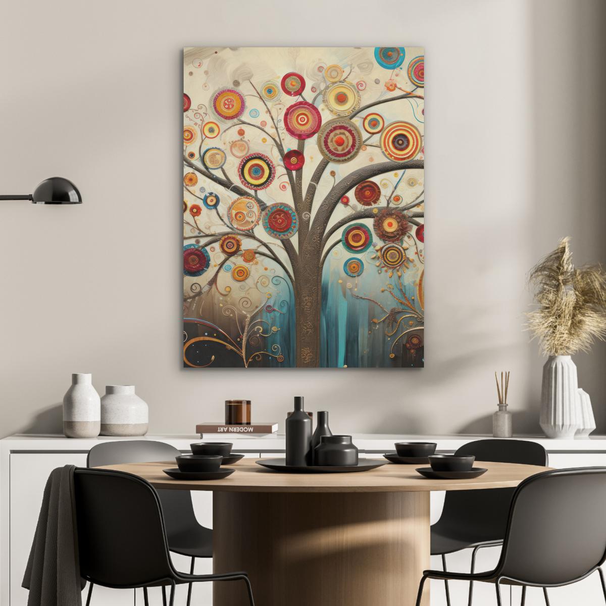 AKUSTIKBILD Baum - Baum des Lebens - Farbe Wandbilder 60x80 cm - Braun, Kunststoff (60/80/0.9cm) - MuchoWow