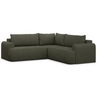 ECKSCHLAFSOFA Ovo OLIVFARBENER VELOURSSTOFF universell MIT BETTKASTEN - Schwarz/Olivgrün, Kunststoff/Textil (245/245cm) - Selsey