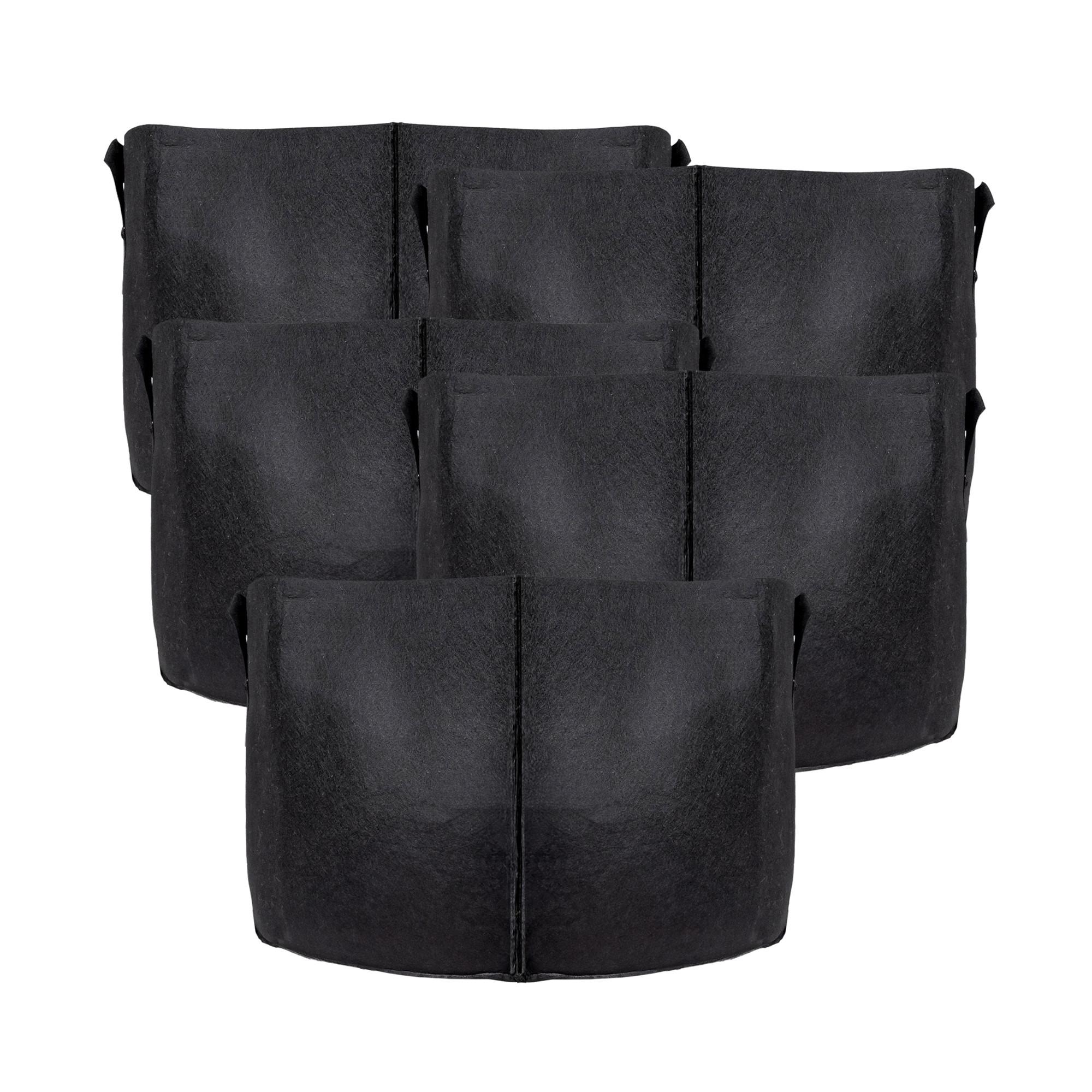 PFLANZSACK Vliesstoff 50/30 cm (5-tlg. Set) - Schwarz, Textil (30cm) - Intirilife