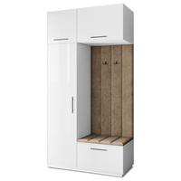 GARDEROBENSCHRANK REMA 120/240/60 cm Modern Garderobe-Set Weiß - Weiß/Mokka, Holzwerkstoff (120/240/60cm) - MASSENO