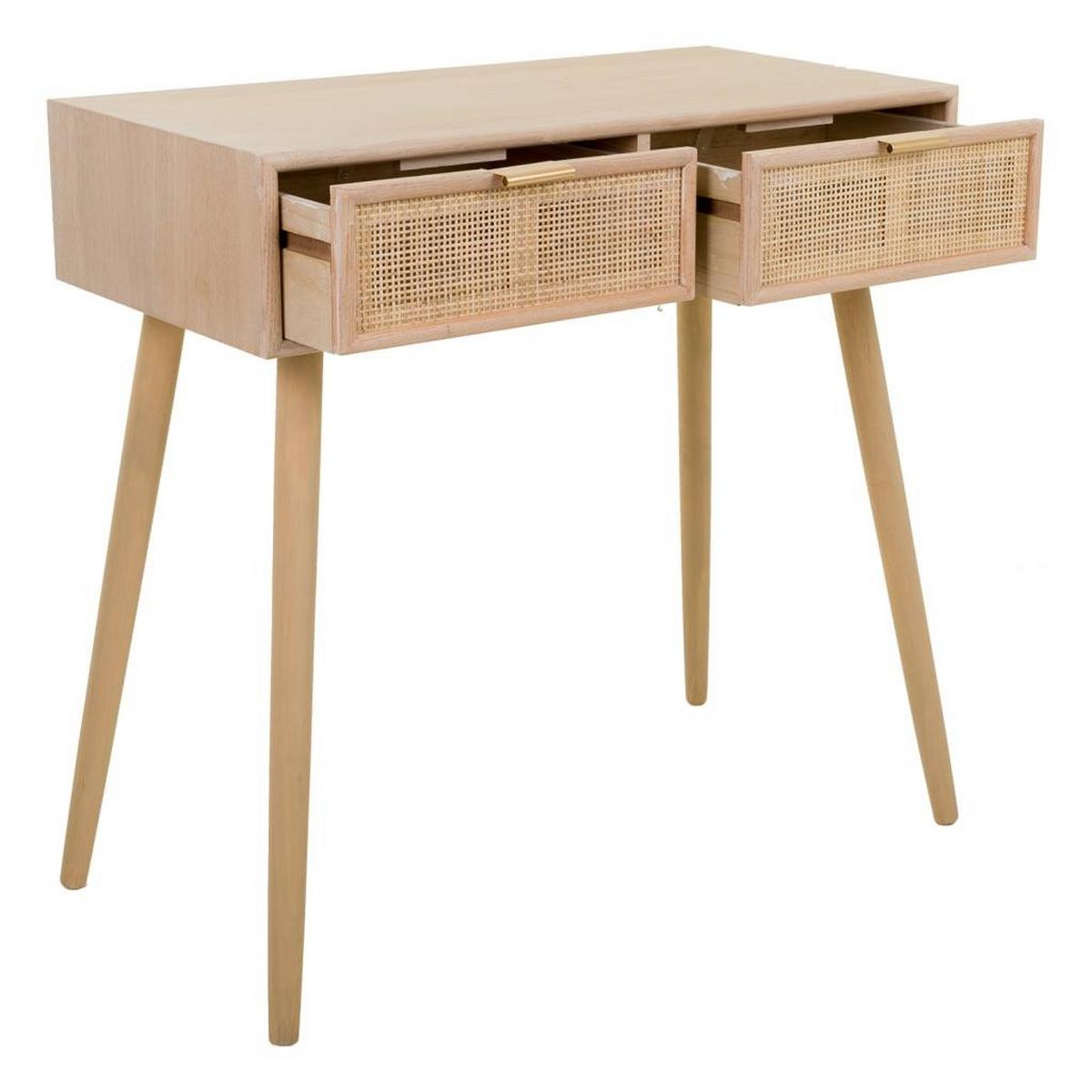 KONSOLENTISCH aus MDF und Gitter, braun, 80x42x79cm - Braun, Holzwerkstoff (42/80/79cm) - Wanderlust
