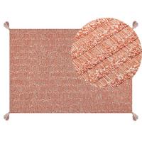 KURZFLOR-TEPPICH Mugla 200/140 cm - Orange, Textil (140/200cm) - Beliani