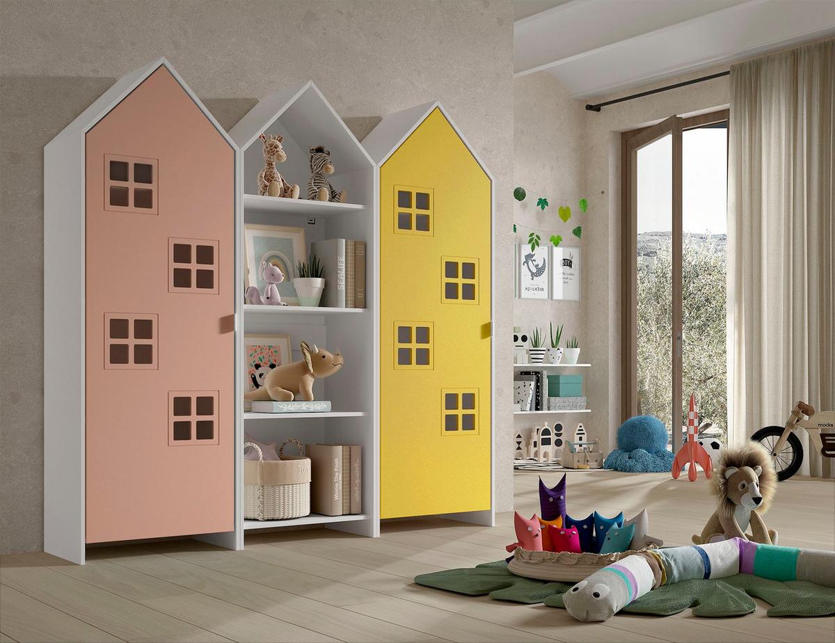 REGALSCHRANK Set Kania 173x37x171 MDF Weiß /Bunt - Blau/Pink, Holzwerkstoff (173/171/37cm) - 58aufmkessel