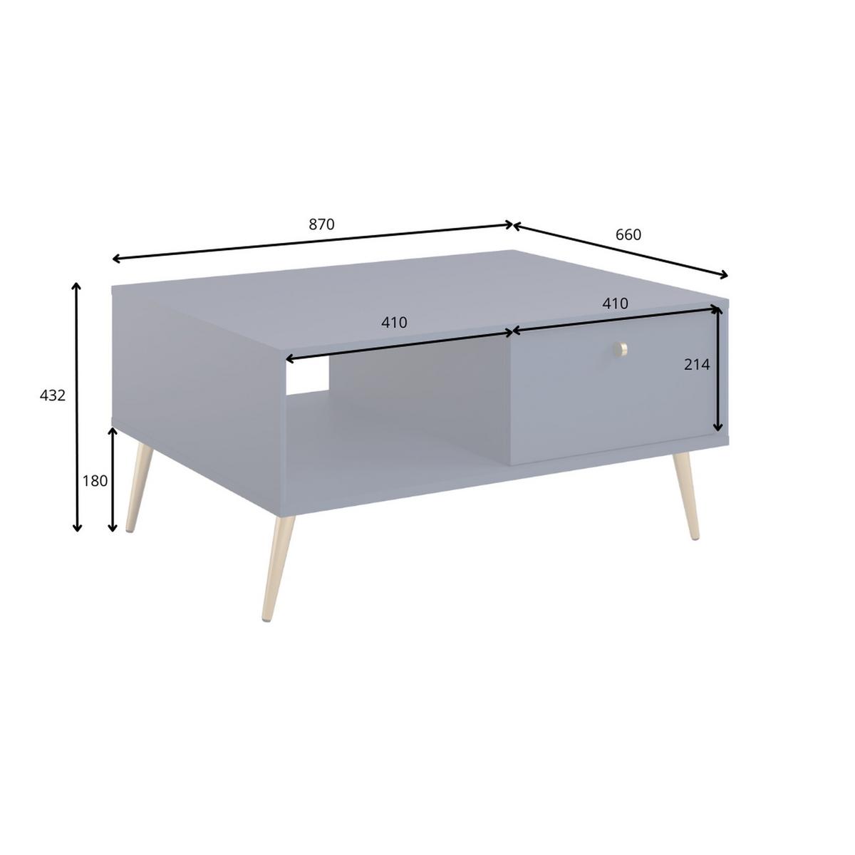 COUCHTISCH Dunkelblau 87/43,2/66 - Dunkelblau, Holzwerkstoff (66/87/43cm) - RAUMHIRSCH FURNITURE