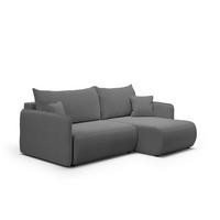 ECKSOFA Claudio 3 Sitzplätze Dunkelgrau - Grau, Holz (207/148cm) - Petits-meubles