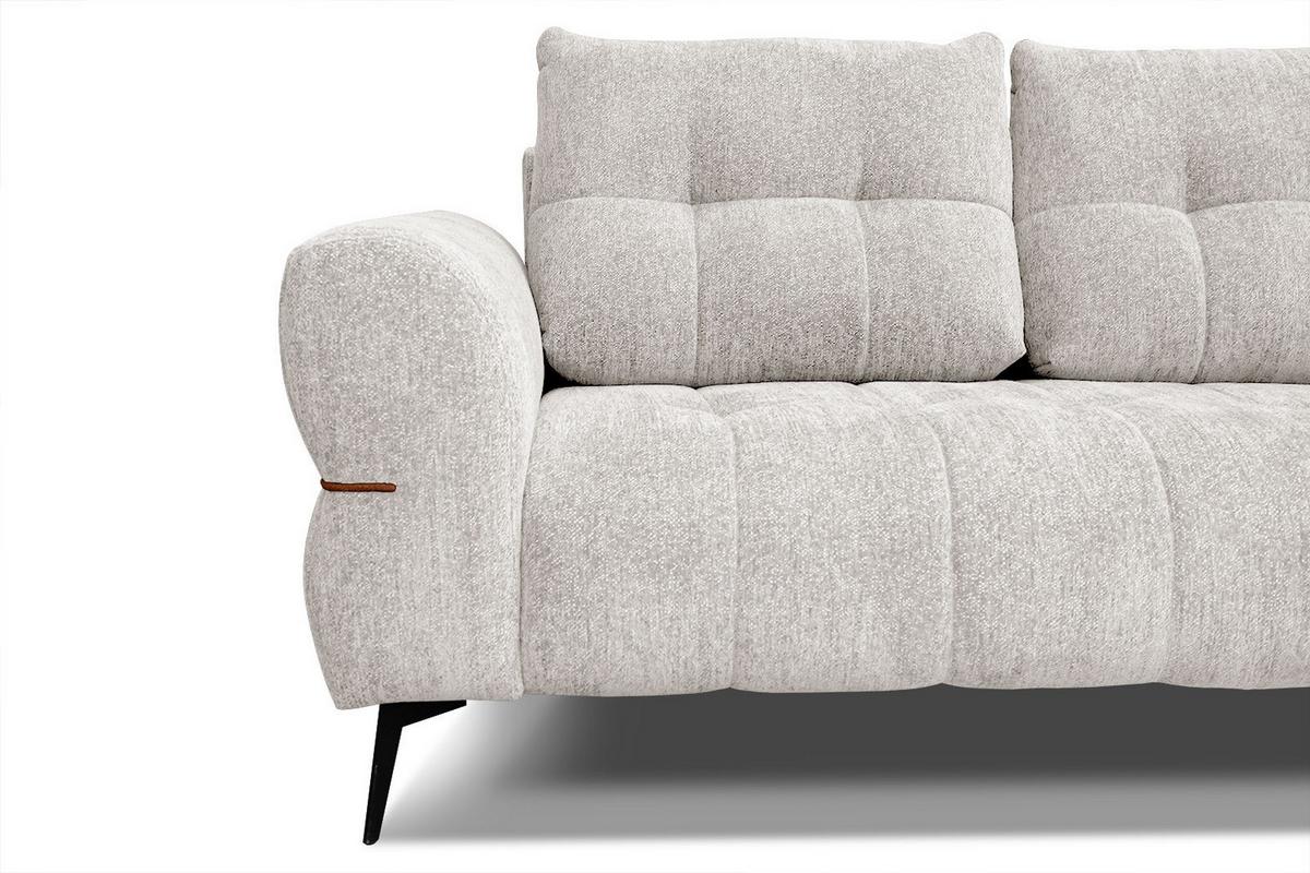 SOFA SALVINI 2,5-Sitzer, weiß - Schwarz/Weiß, Holzwerkstoff/Textil (176/88/99cm) - Wozimo
